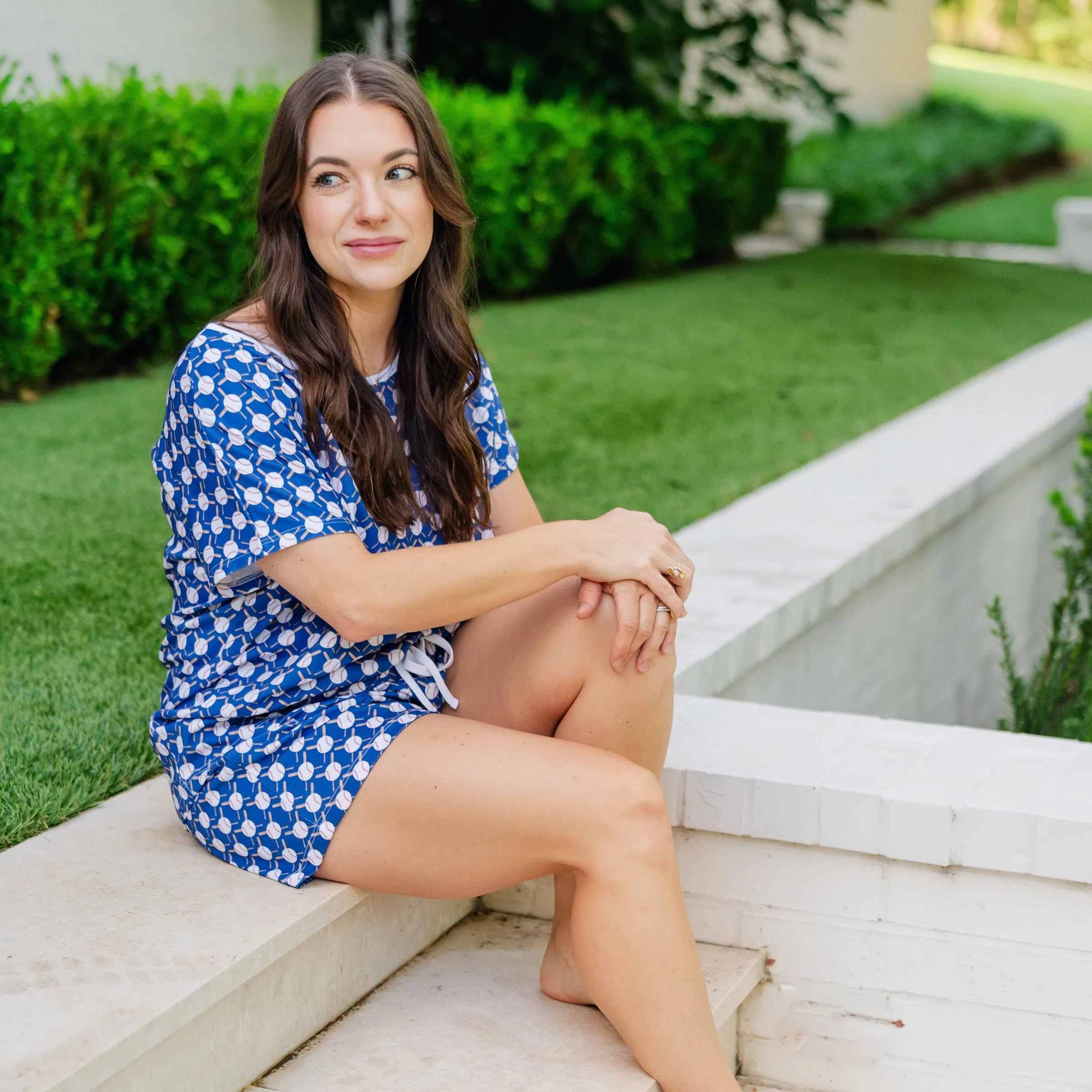 Riley Women's Pajama Short Set - Up at Bat Baseball sold by Lila and Hayes product image thumbnail 3