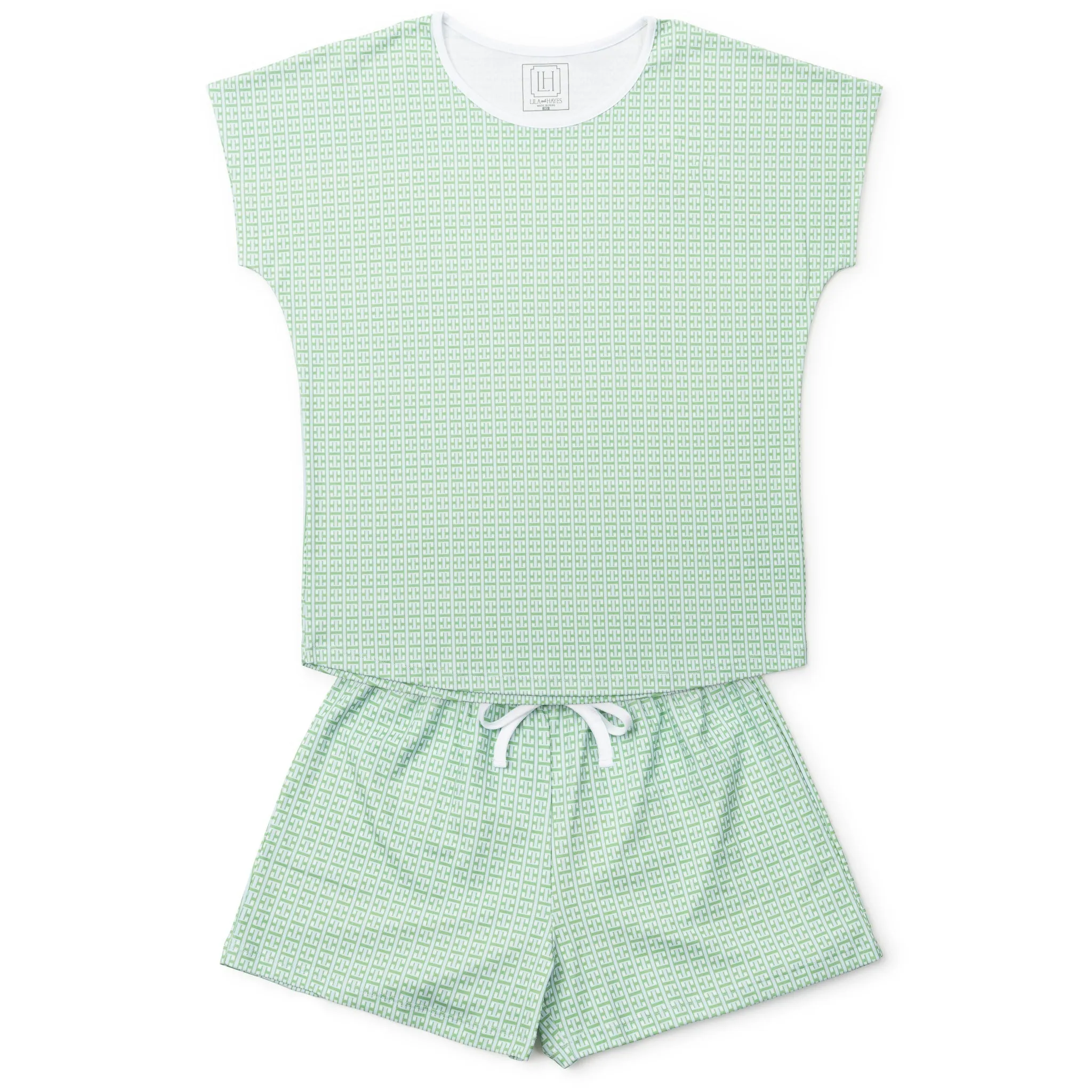 Riley Women's Pajama Short Set - Garden Trellis sold by Lila and Hayes