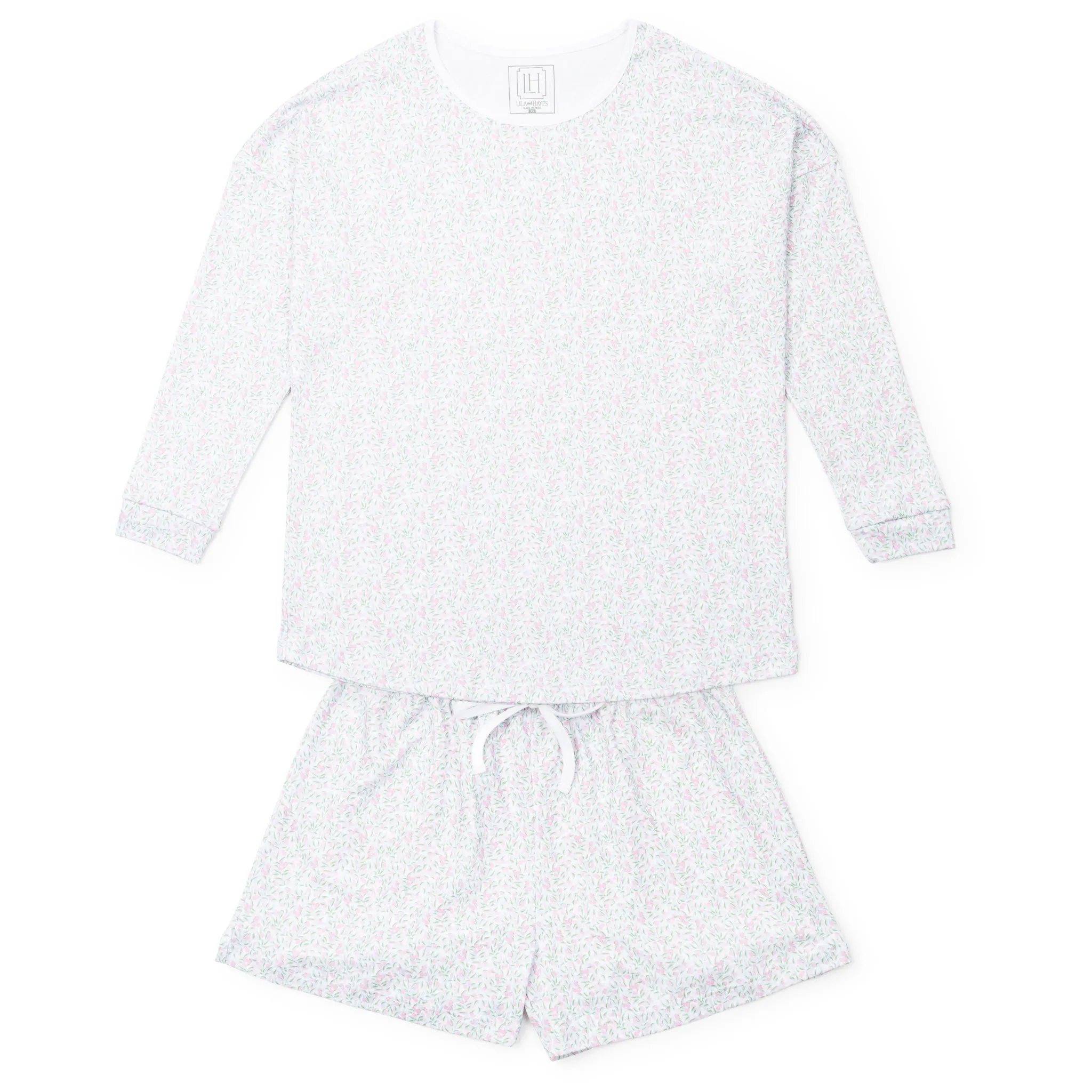 Anna Women's Longsleeve Top Short Set - Garden Soiree sold by Lila and Hayes