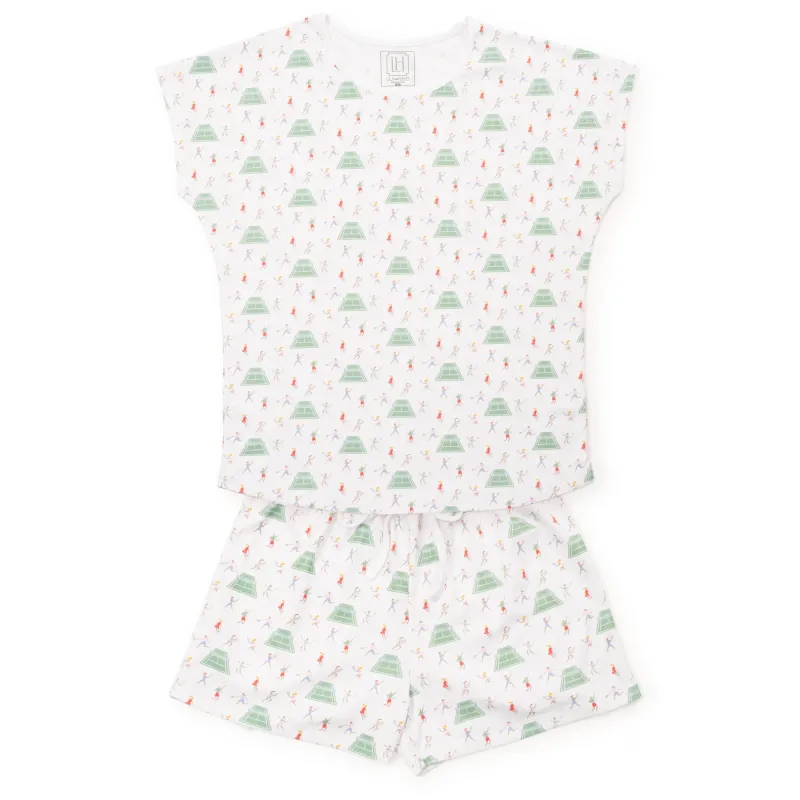Riley Women's Pajama Short Set - Tennis Life sold by Lila and Hayes