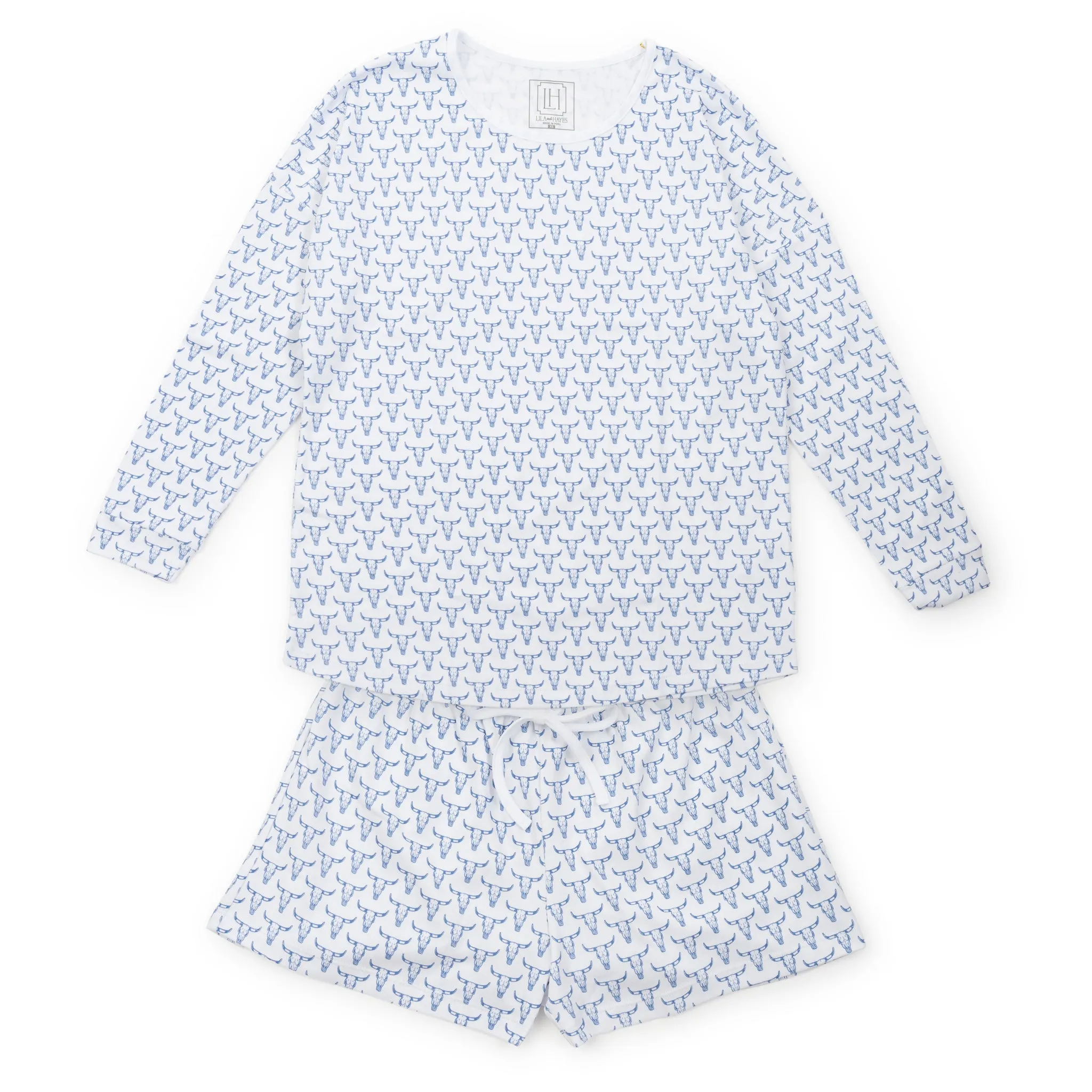 Anna Women's Longsleeve Top Short Set - Steer sold by Lila and Hayes