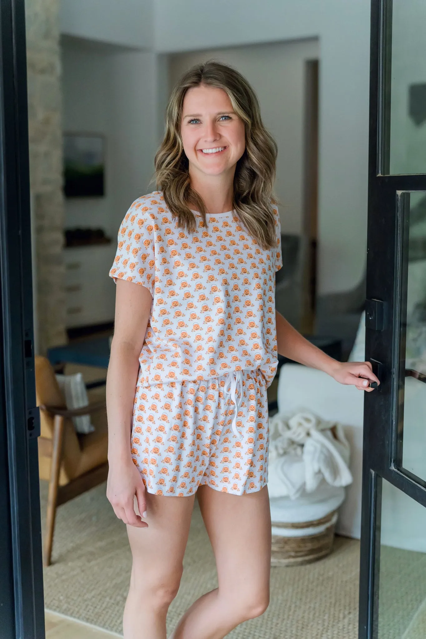 Riley Women's Pima Cotton Pajama Short Set - Trick or Treat sold by Lila and Hayes product image thumbnail 3