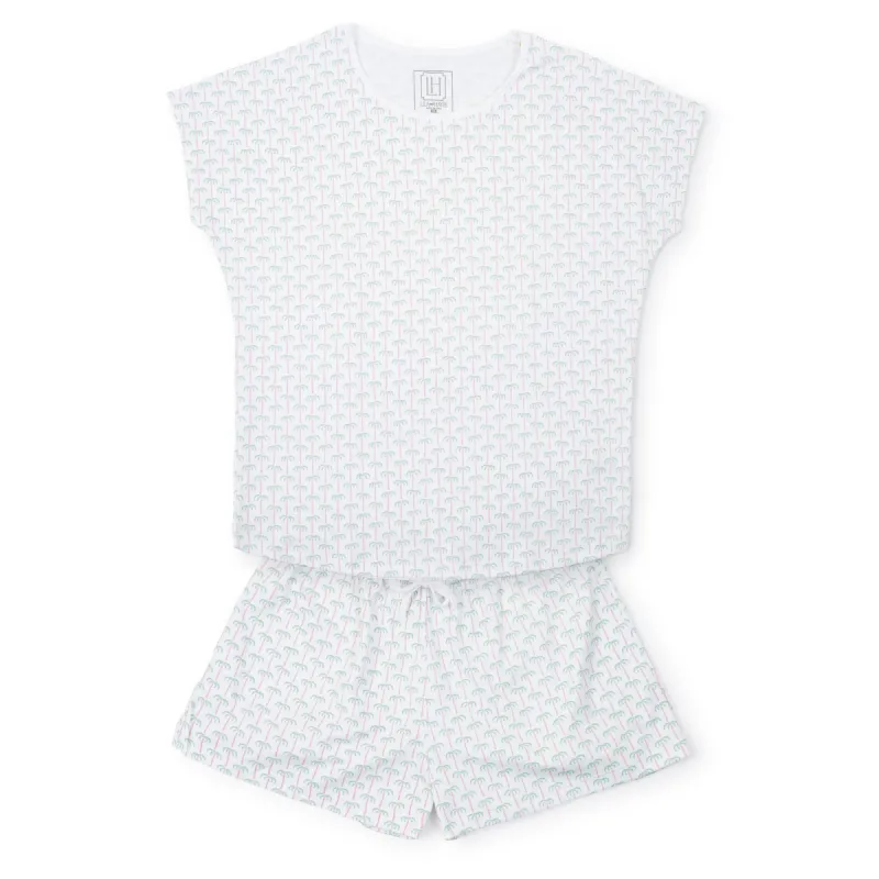 SALE Riley Women's Pima Cotton Pajama Short Set - Pacific Palms Pink sold by Lila and Hayes
