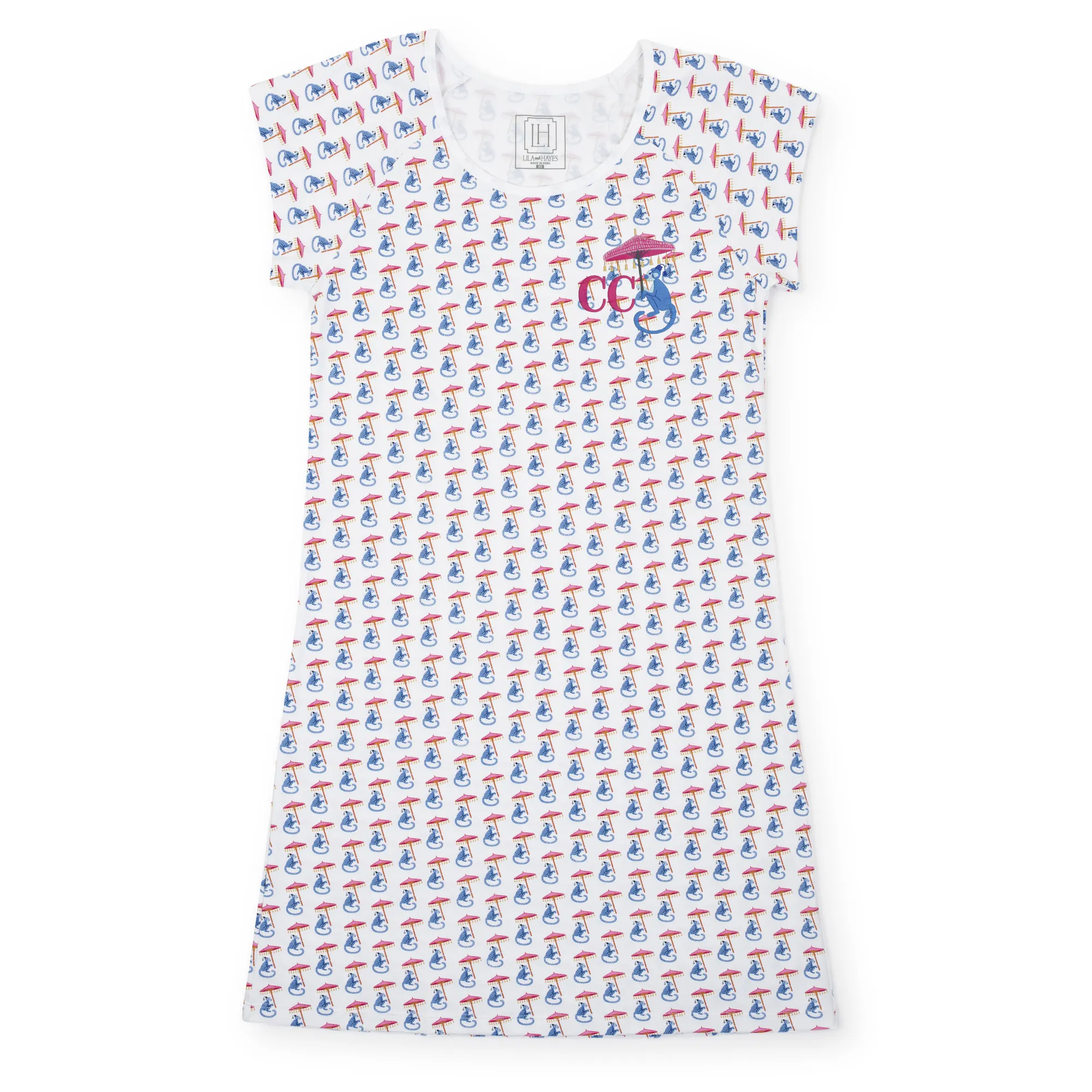 Wendy Women's Pima Cotton Nightgown - Majestic Monkey sold by Lila and Hayes product image thumbnail 3