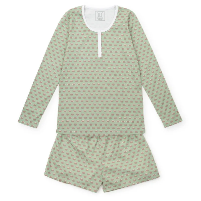 Marty Women's Pajama Short Set - Football sold by Lila and Hayes