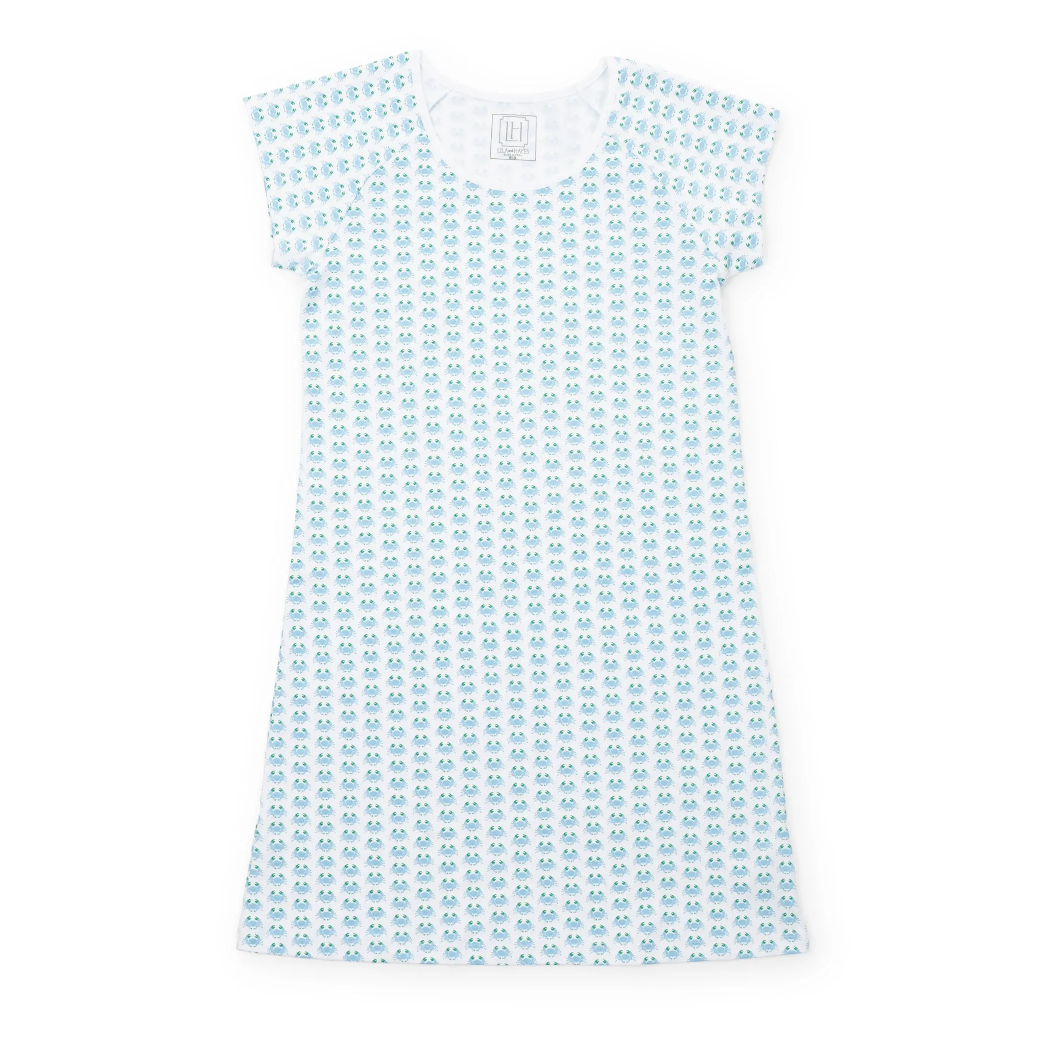 Wendy Women's Pima Cotton Nightgown - Cool Crabs sold by Lila and Hayes