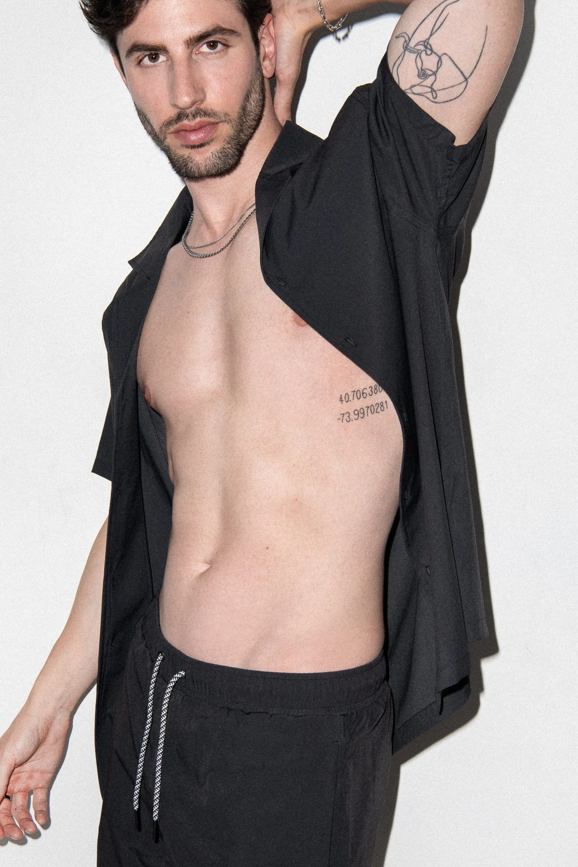 Saint Tropez Cabana Shirt Black sold by Playaluxe