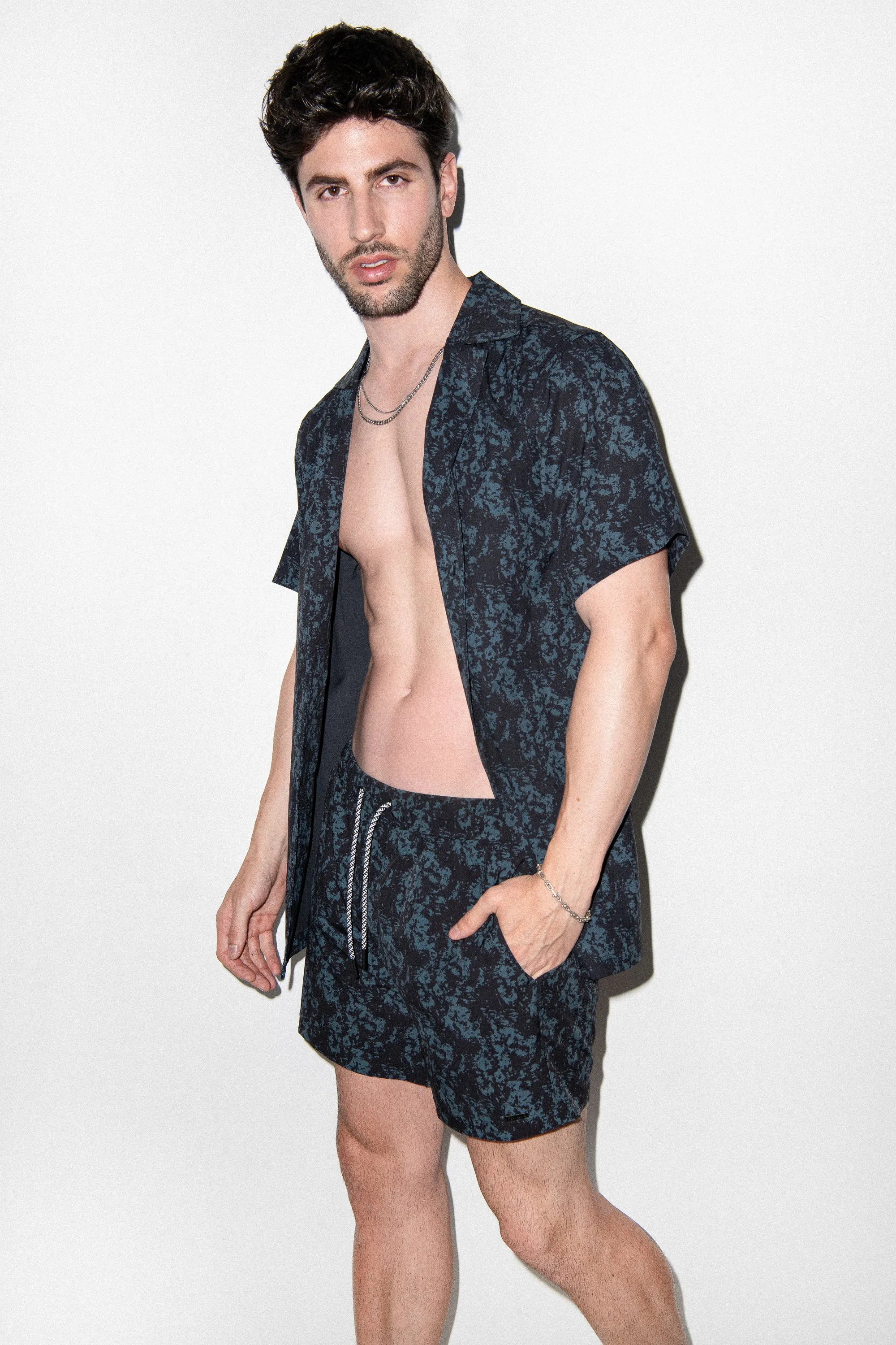 Saint Tropez Cabana Shirt – Charcoal Haze sold by Playaluxe product image thumbnail 2