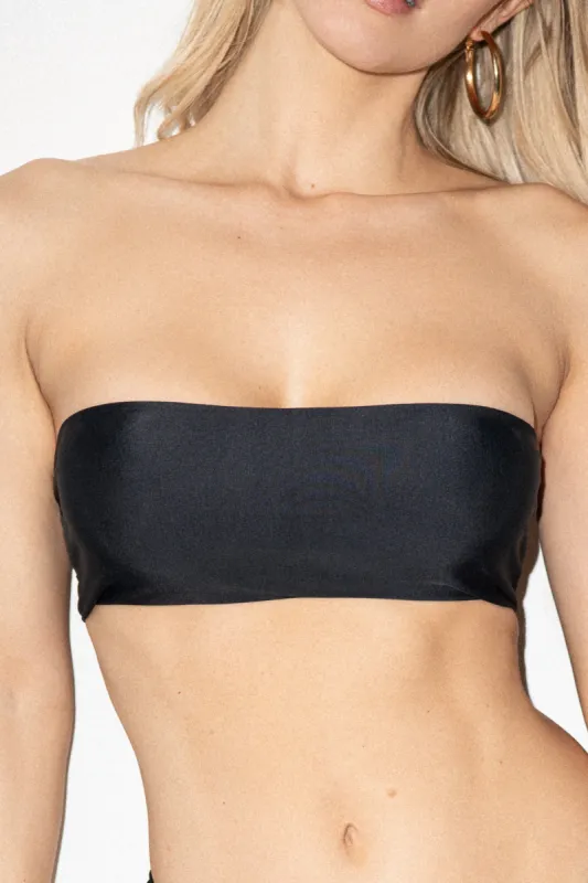 Black Seamless Bandeau Bikini Top sold by Playaluxe
