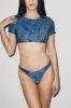 Blue Leaf Crop Top Bikini Set sold by Playaluxe