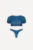 Blue Leaf Crop Top Bikini Set sold by Playaluxe