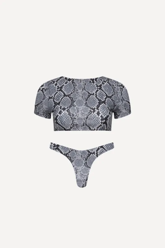 Snake Crop Top Bikini Set sold by Playaluxe