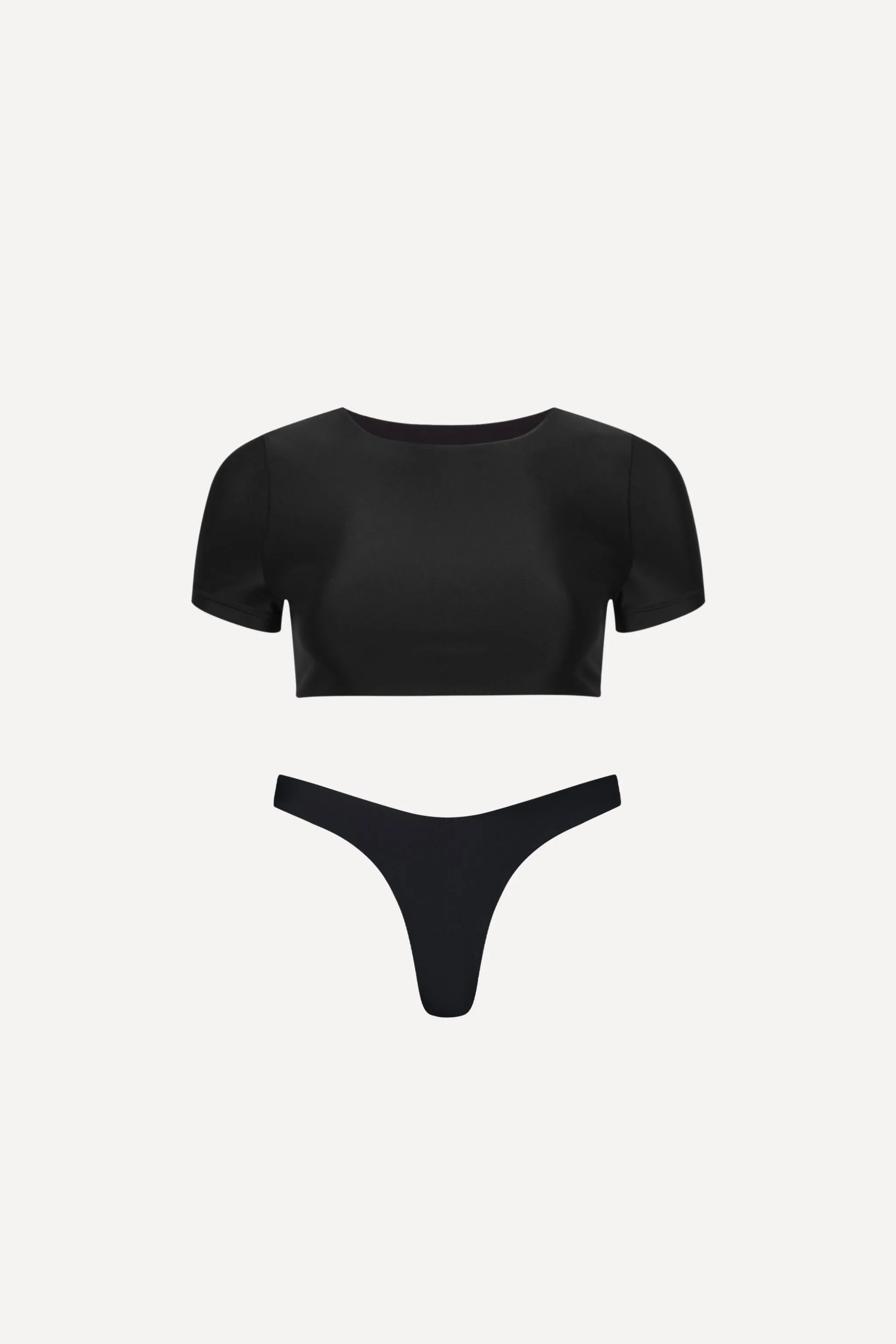 Black Crop Top Bikini Set sold by Playaluxe