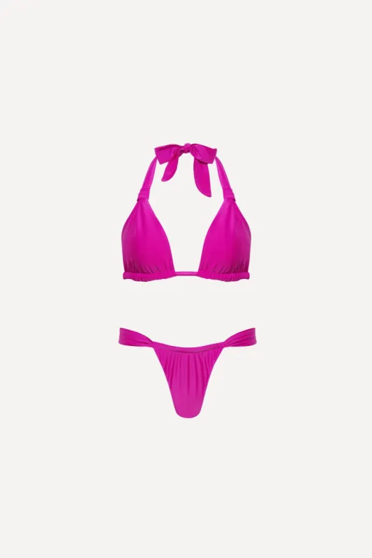 Purple Knotted Triangle Bikini Set sold by Playaluxe