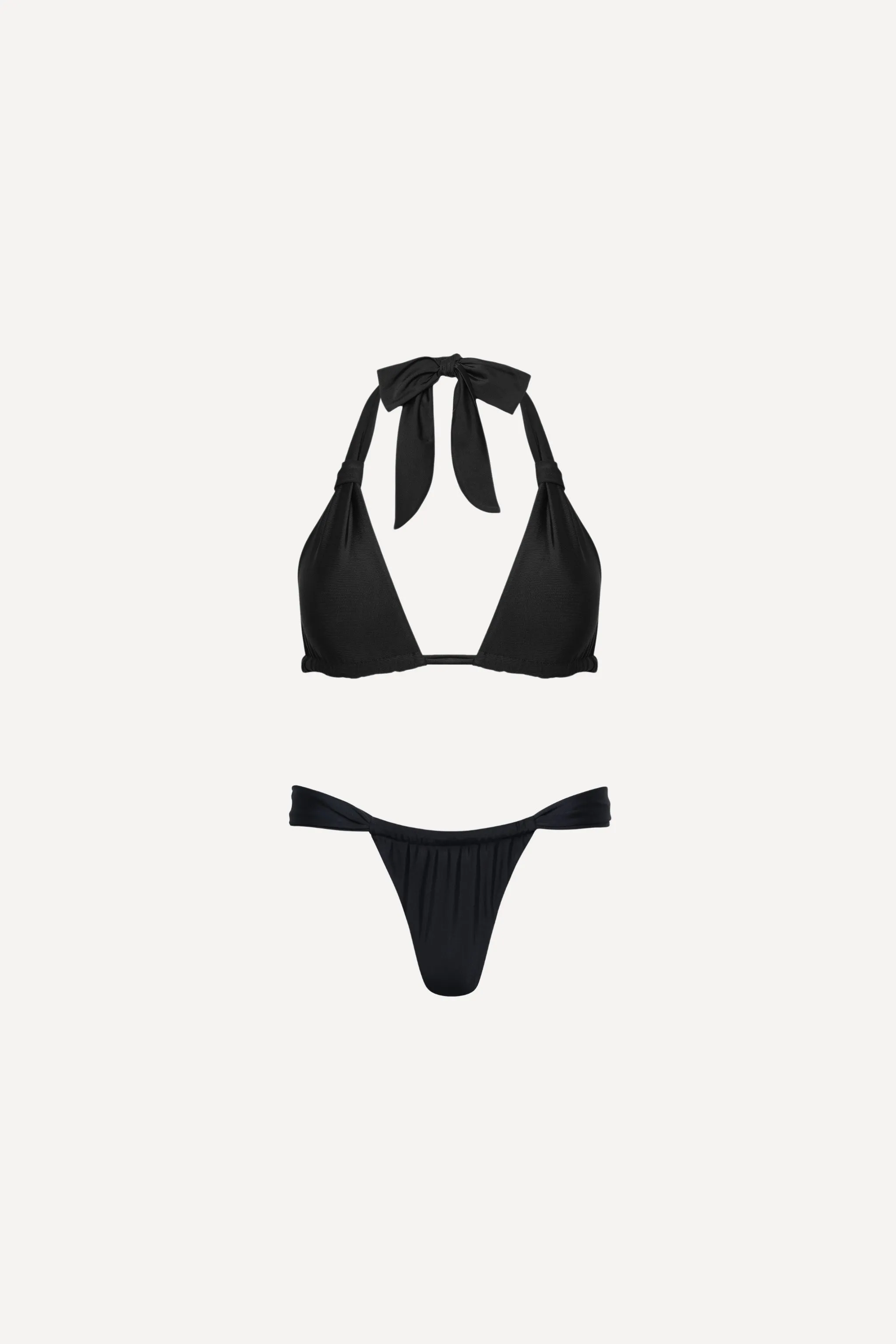 Black Knotted Triangle Bikini Set sold by Playaluxe