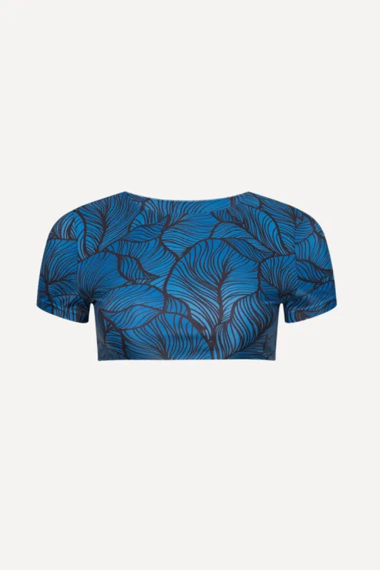 Blue Leaf Swim Tee sold by Playaluxe