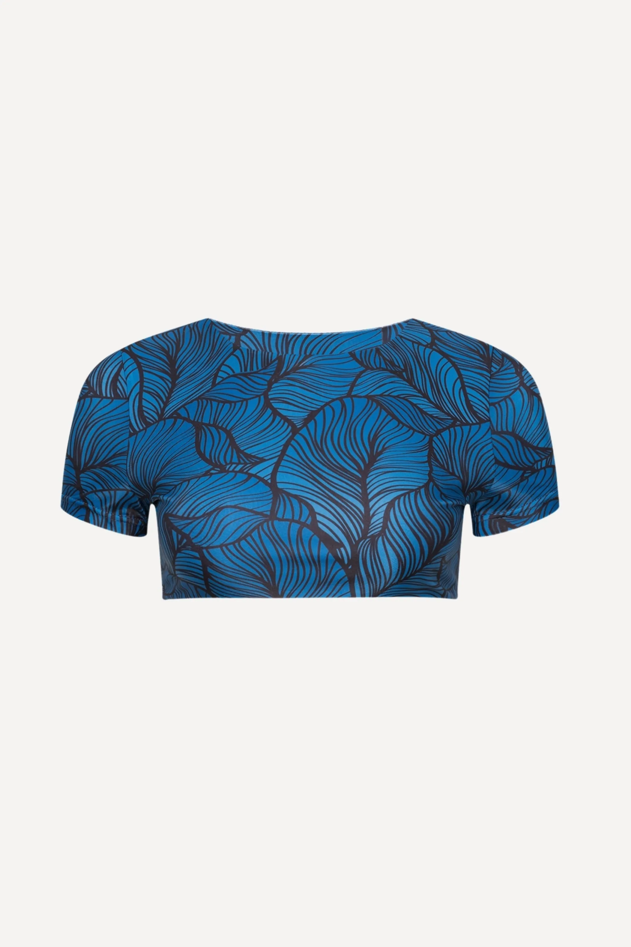 Blue Leaf Swim Tee sold by Playaluxe
