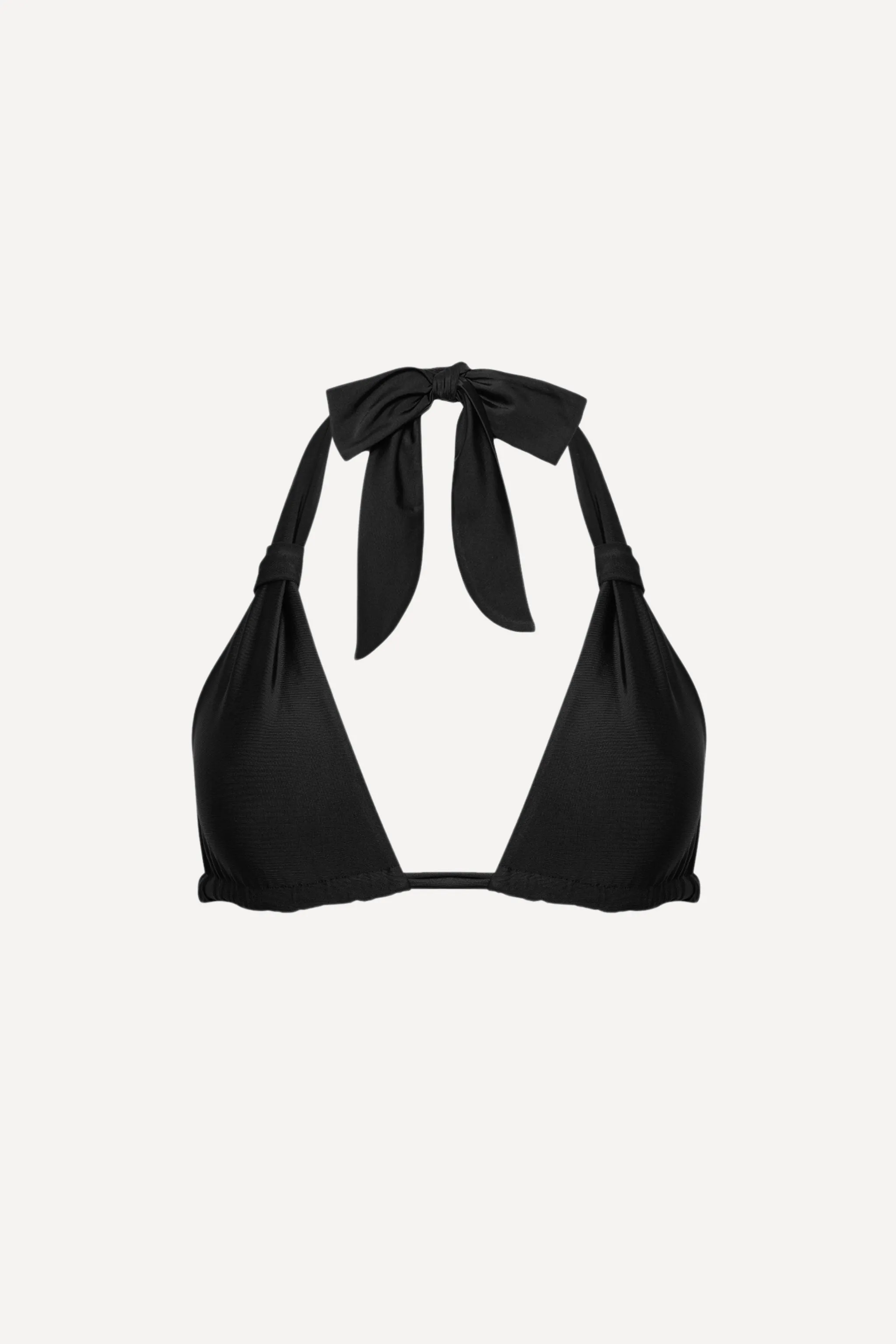 Black Knotted Triangle Bikini Top sold by Playaluxe