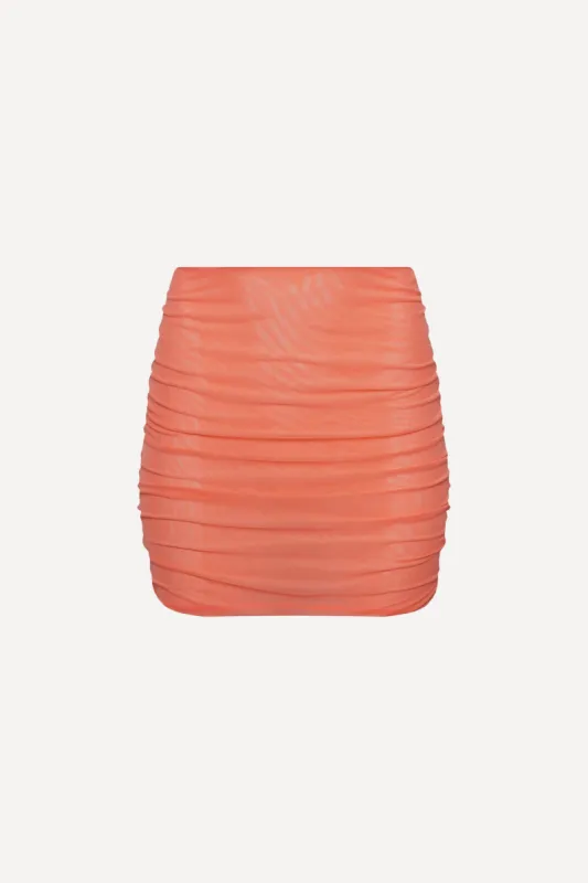 Peach Mesh Mini Skirt sold by Playaluxe