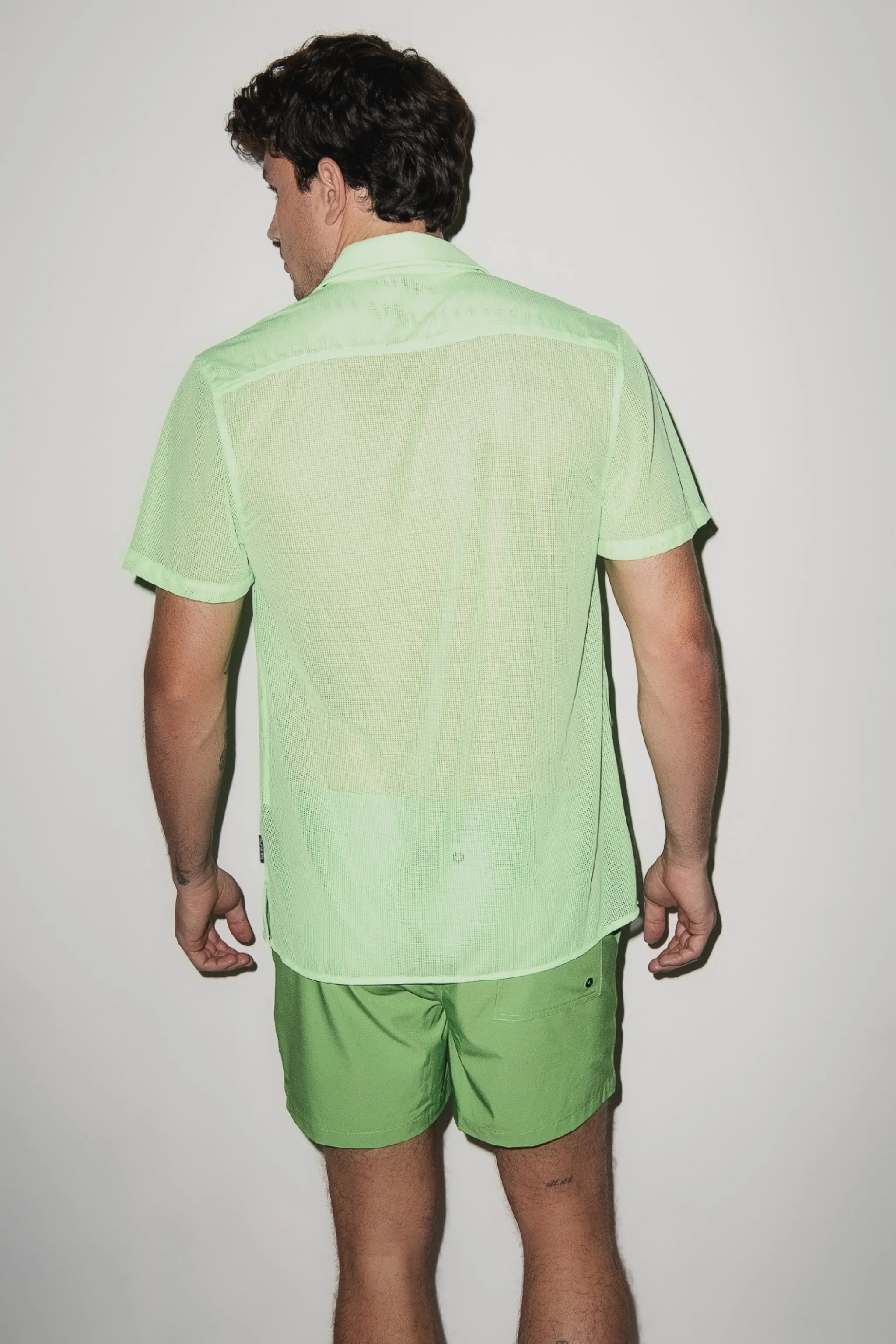 Mallorca Mesh Shirt Neon Green sold by Playaluxe product image thumbnail 4