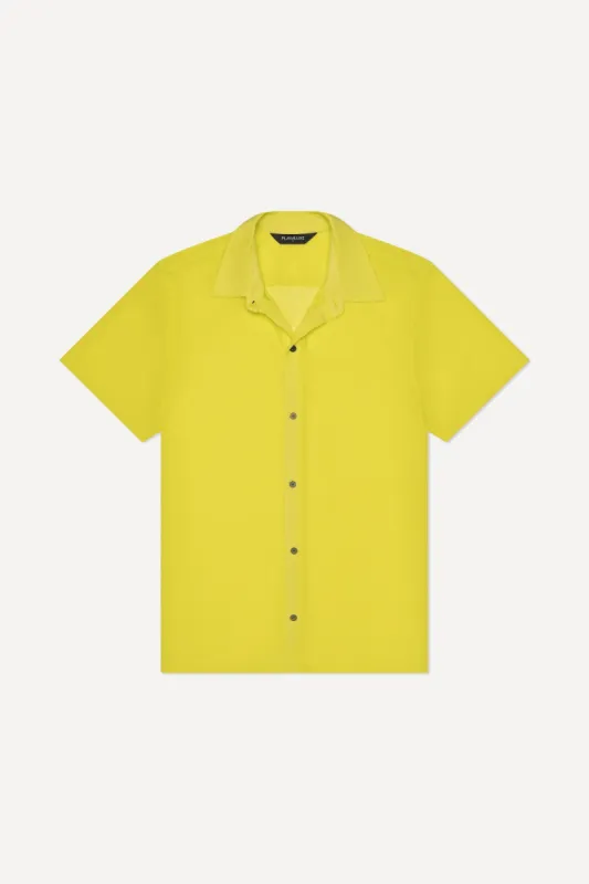 Mallorca Mesh Shirt Yellow sold by Playaluxe