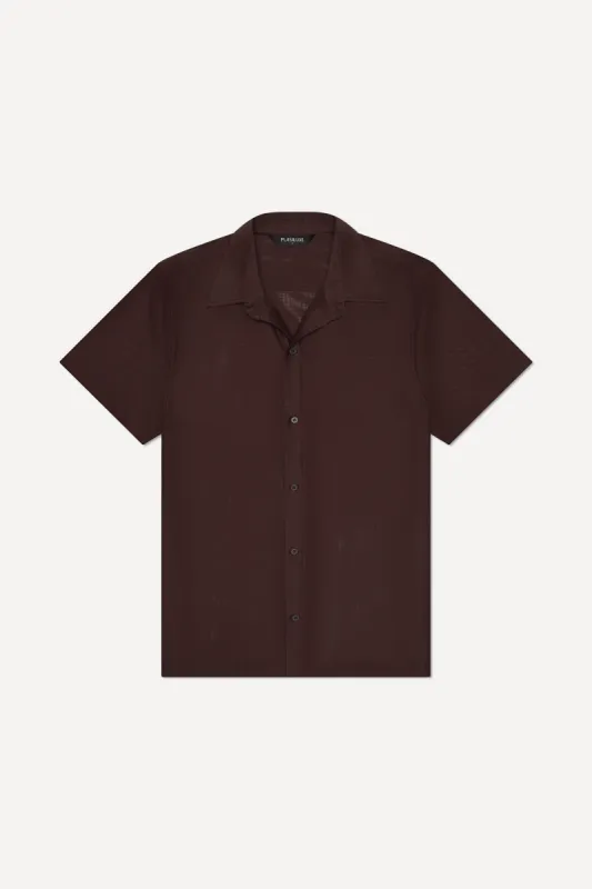 Mallorca Mesh Shirt Dark Brown sold by Playaluxe