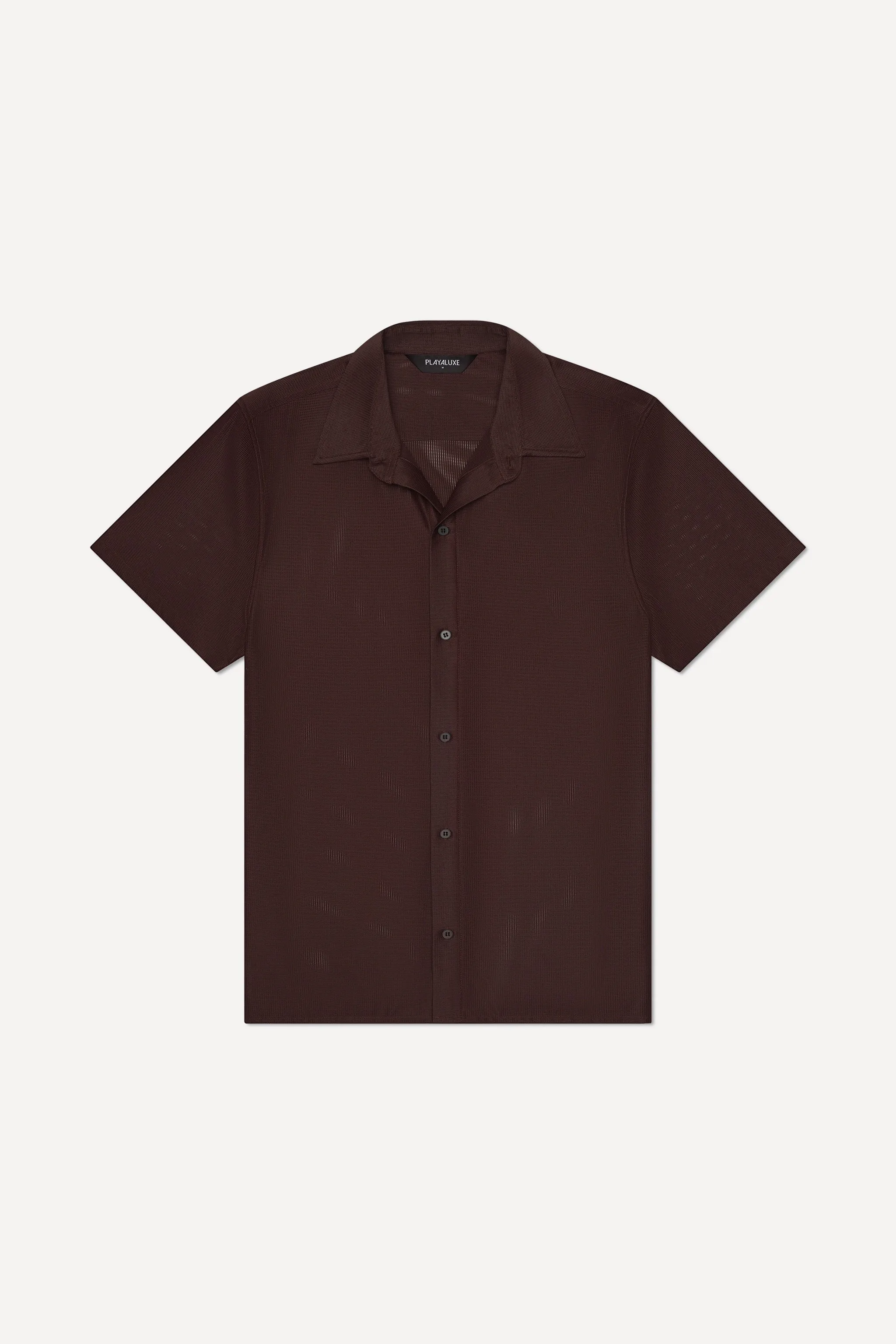 Mallorca Mesh Shirt Dark Brown sold by Playaluxe