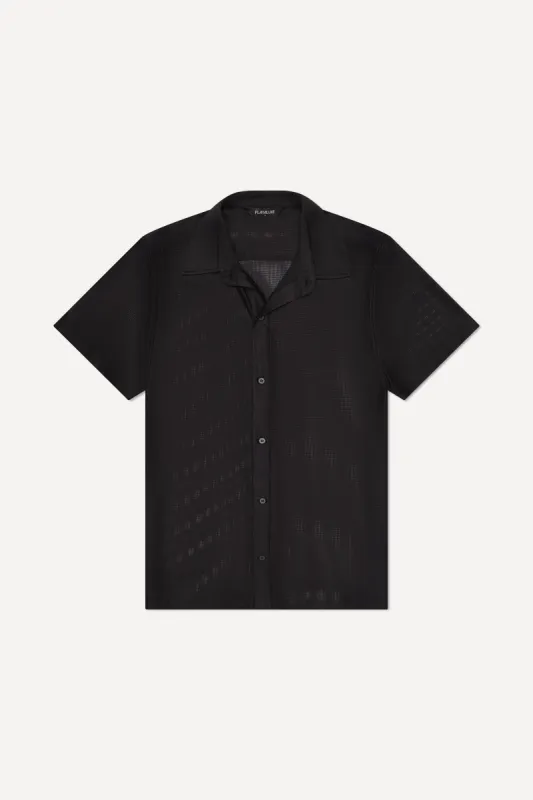 Mallorca Mesh Shirt Black sold by Playaluxe