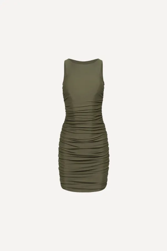Ibiza Ruched Mini Dress sold by Playaluxe
