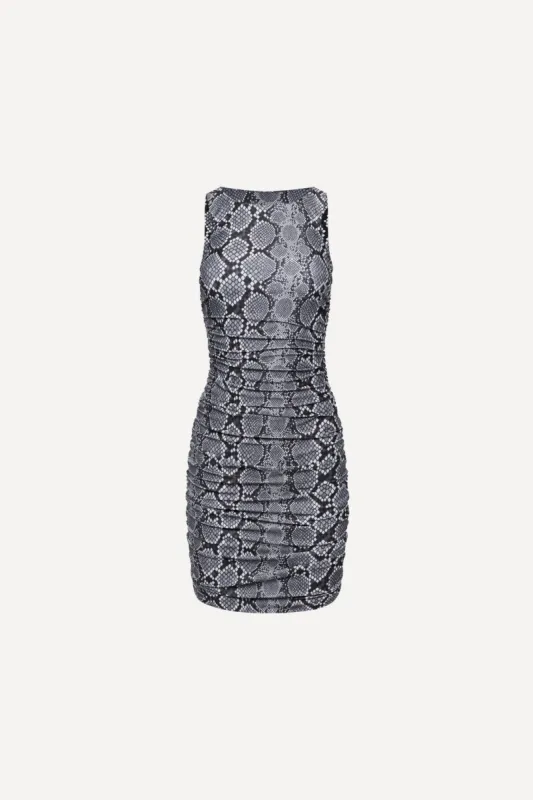 Ibiza Ruched Mini Dress Snake sold by Playaluxe
