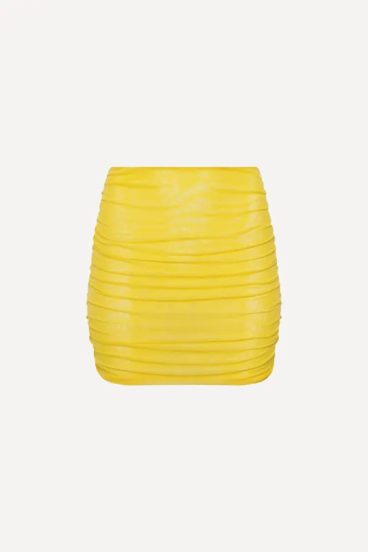Yellow Mesh Mini Skirt sold by Playaluxe