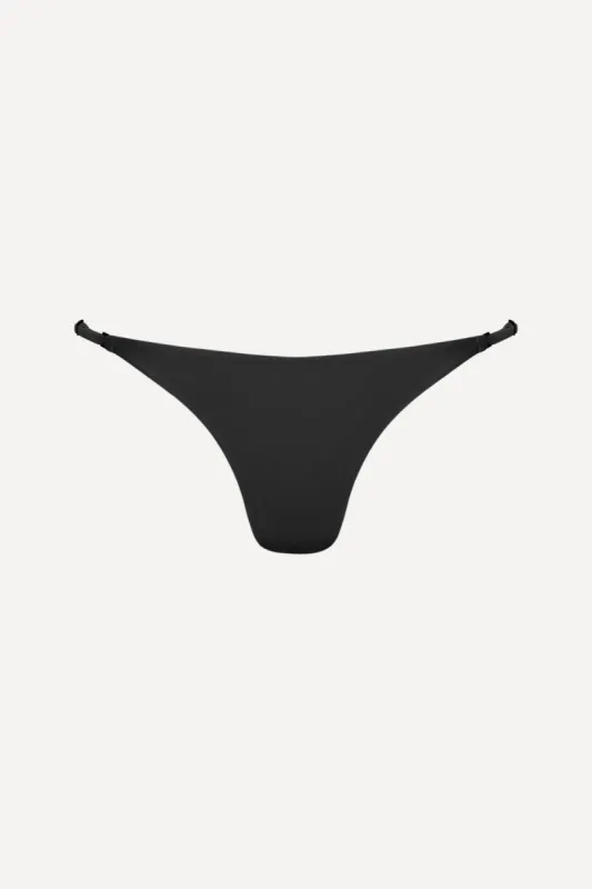 Black Adjustable Thong Bikini Bottom sold by Playaluxe