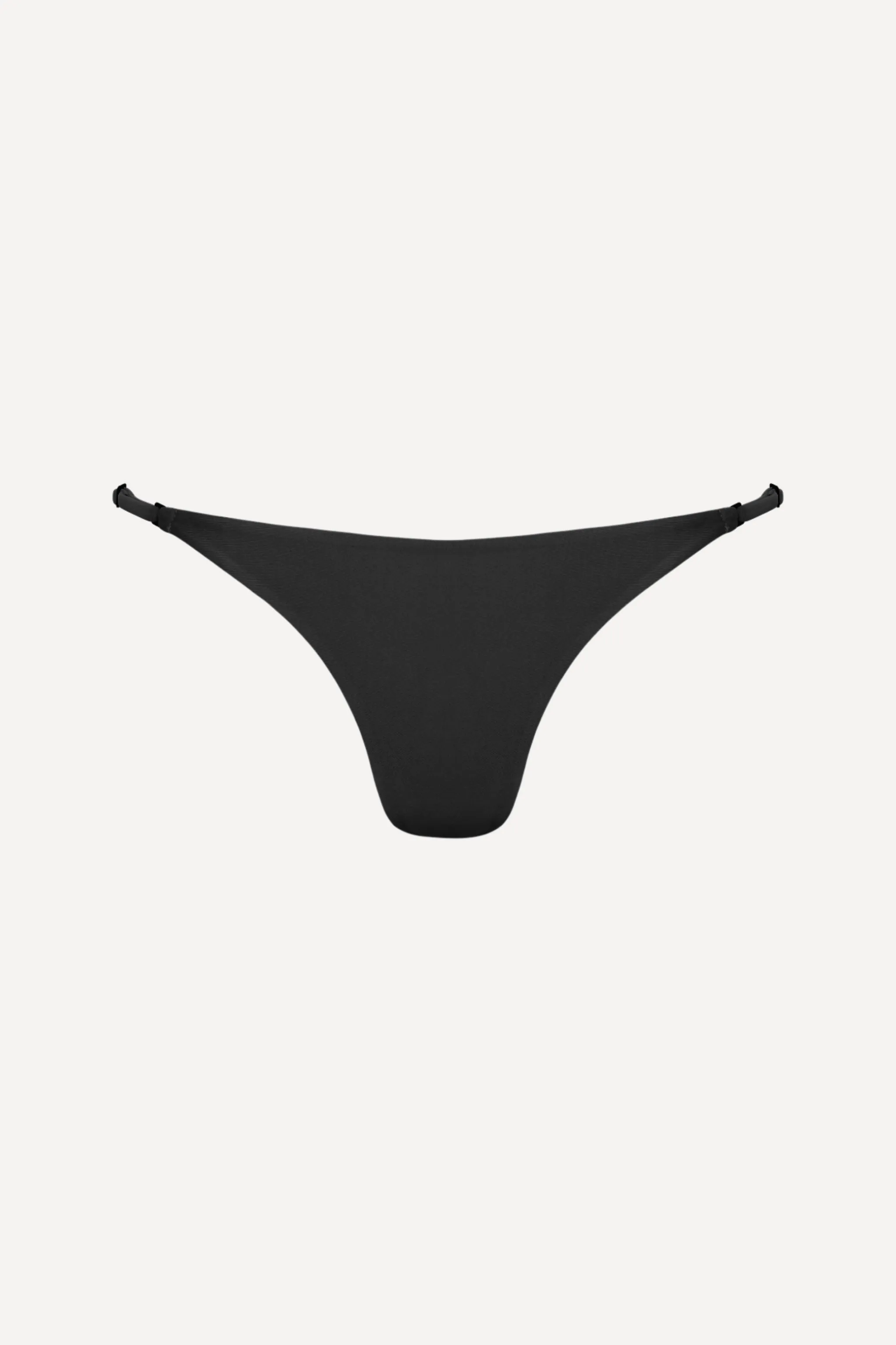 Black Adjustable Thong Bikini Bottom sold by Playaluxe