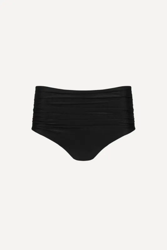 Capri Ruched High Waist Bikini Bottom sold by Playaluxe