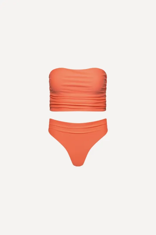 Peach Ruched Tankini Set sold by Playaluxe