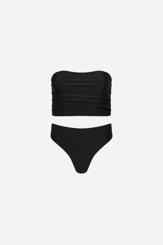 Black Ruched Tankini Set sold by Playaluxe