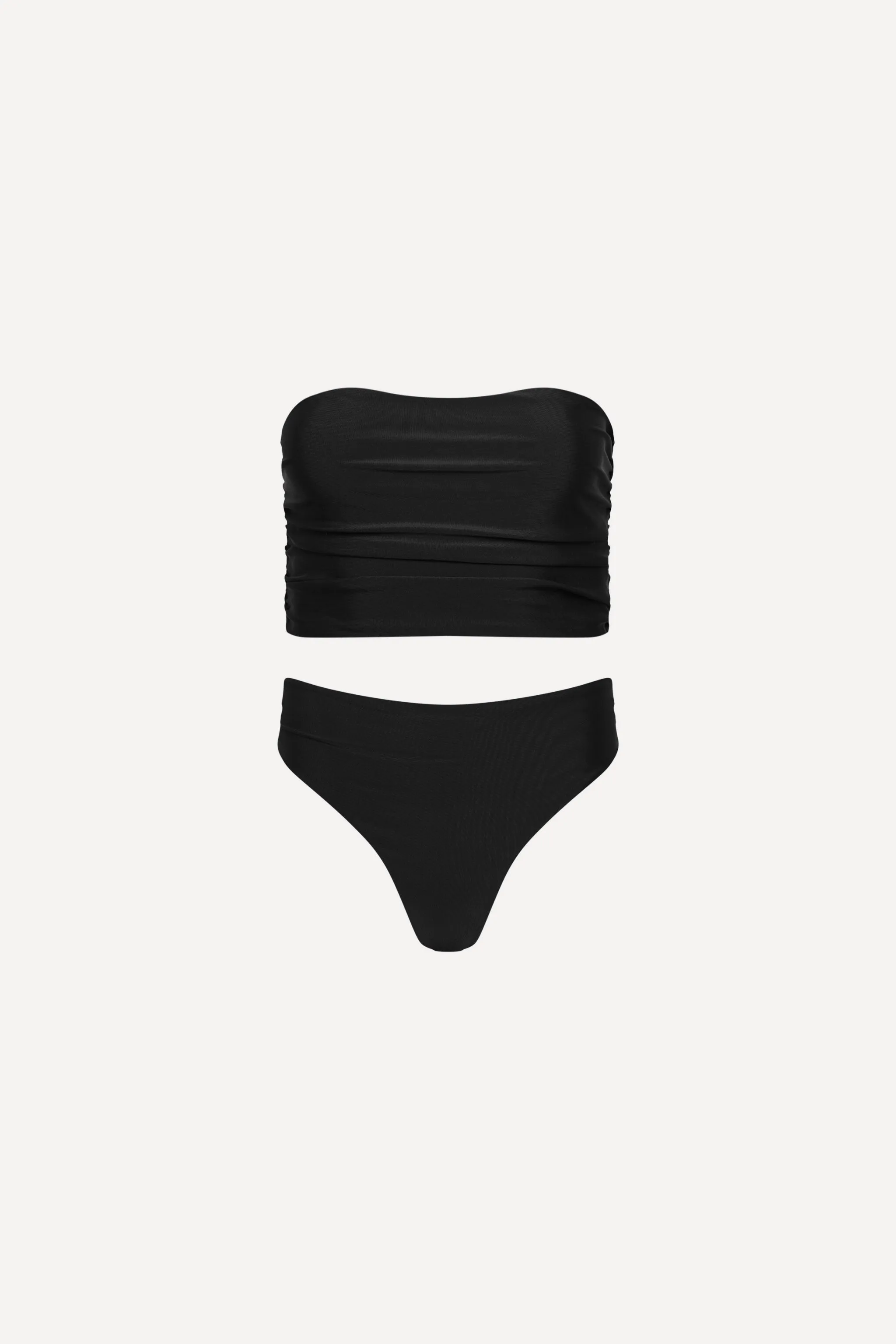 Black Ruched Tankini Set sold by Playaluxe
