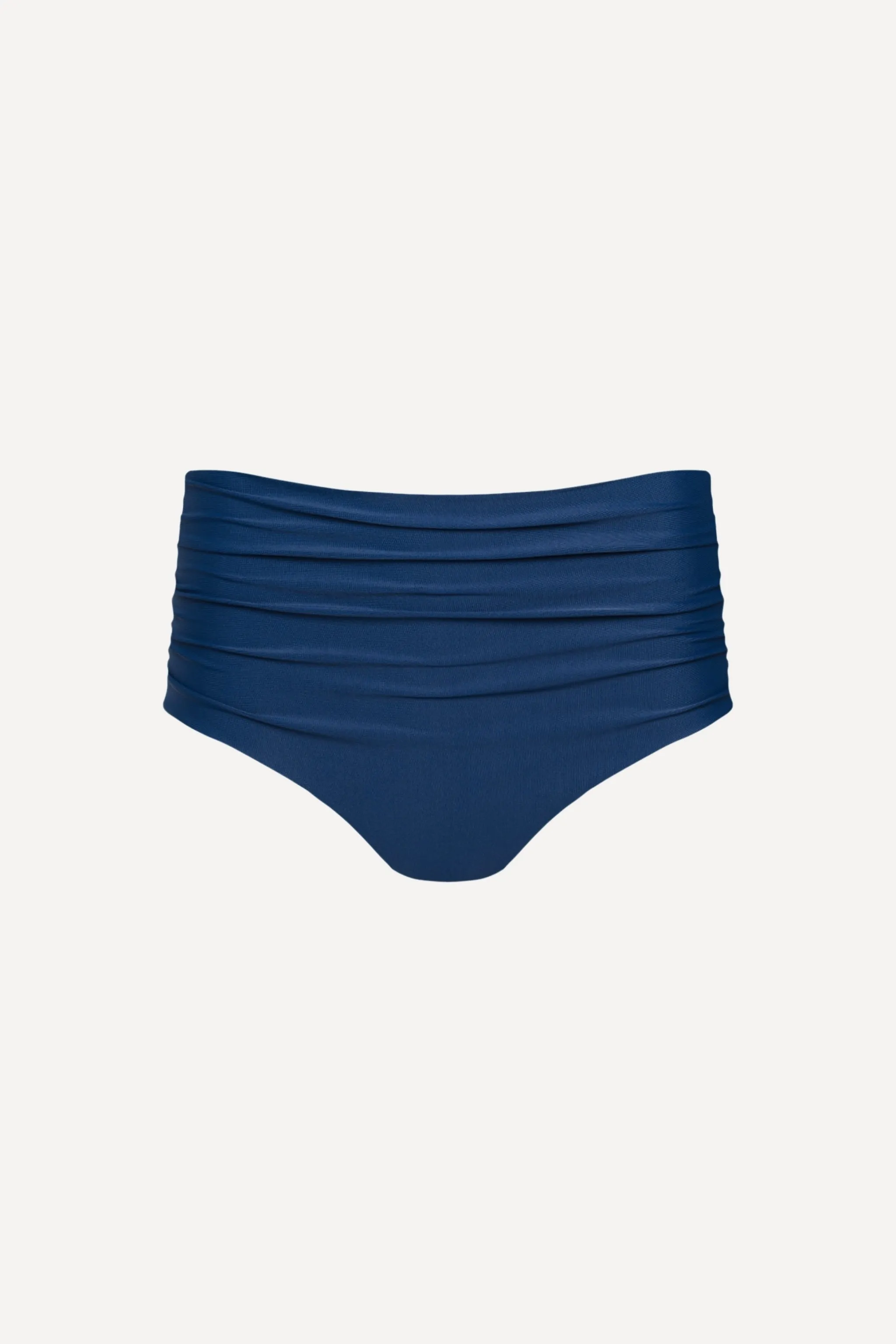 Capri Ruched High Waist Bikini Bottom sold by Playaluxe