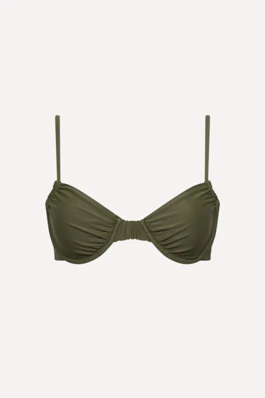 Capri Ruched Underwire Bikini Top sold by Playaluxe