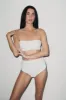 White Ruched High Waisted Bikini Set sold by Playaluxe