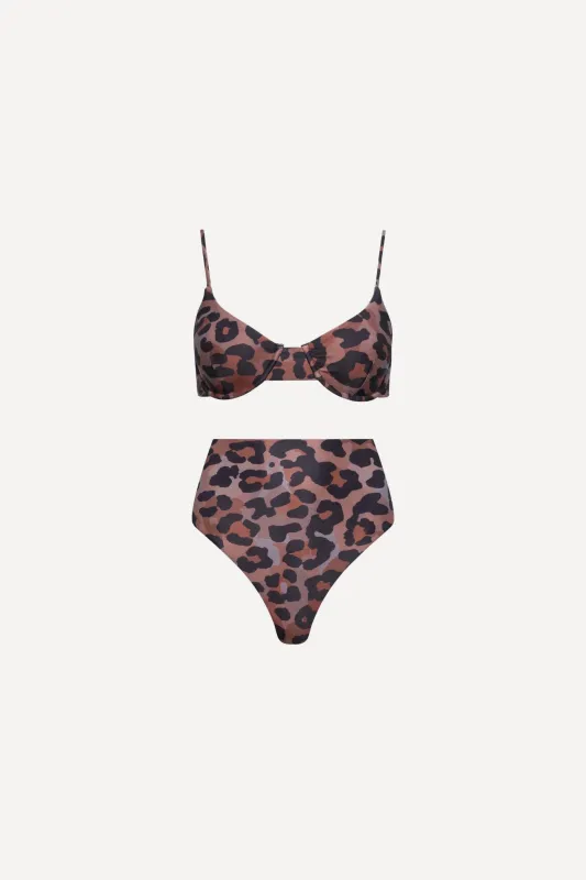 Leopard High Waisted Bikini Set sold by Playaluxe