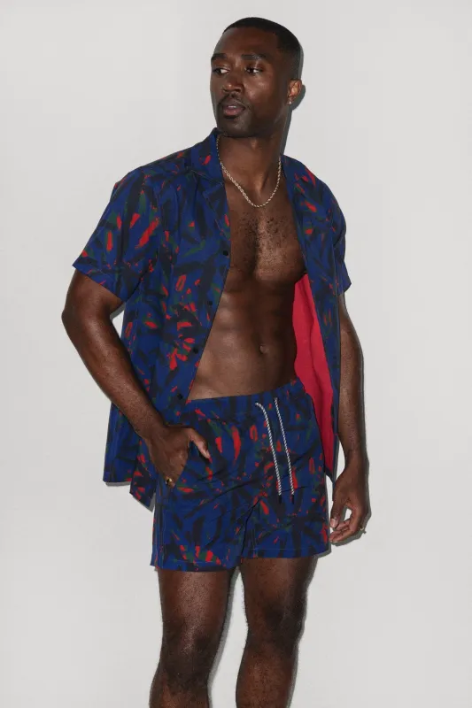 Saint Tropez Cabana Set Navy Palm sold by Playaluxe