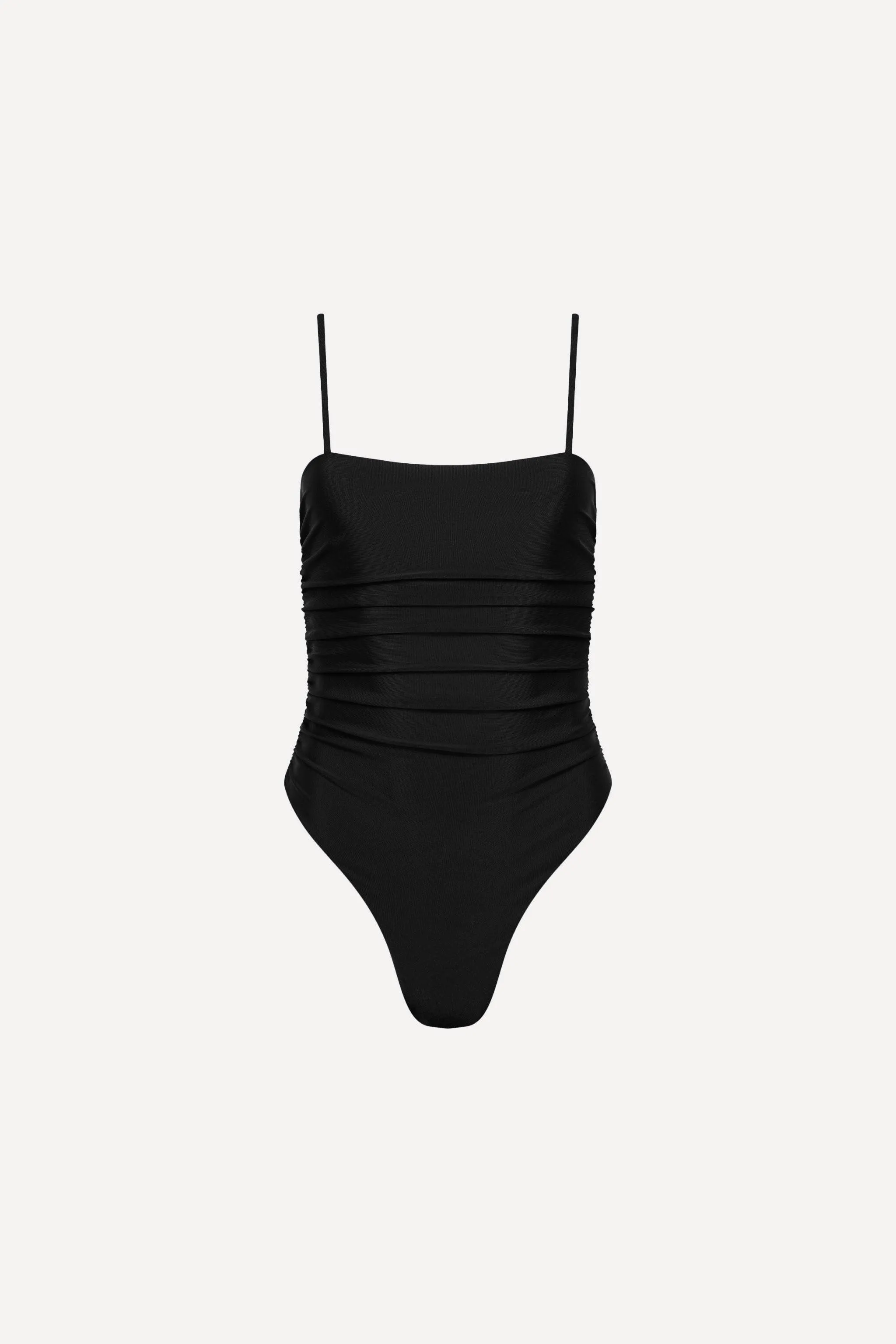 Seychelles Black Ruched One Piece sold by Playaluxe