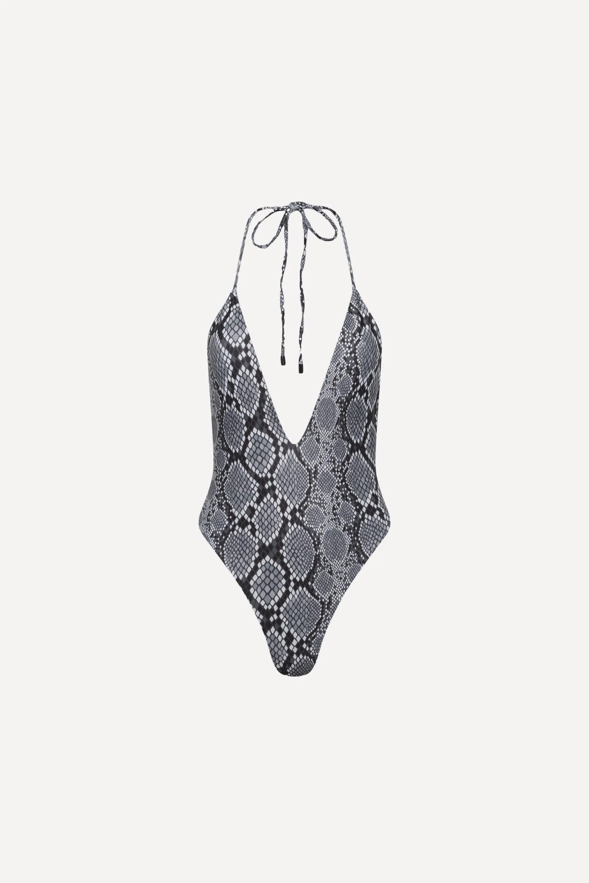 Los Cabos Deep V One Piece Snake sold by Playaluxe
