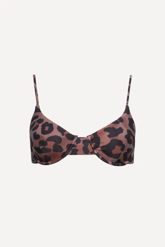 Leopard Classic Underwire Bikini Top sold by Playaluxe