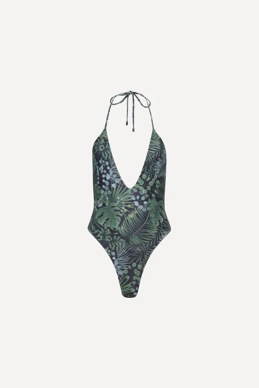Los Cabos Deep V One Piece Jungle sold by Playaluxe