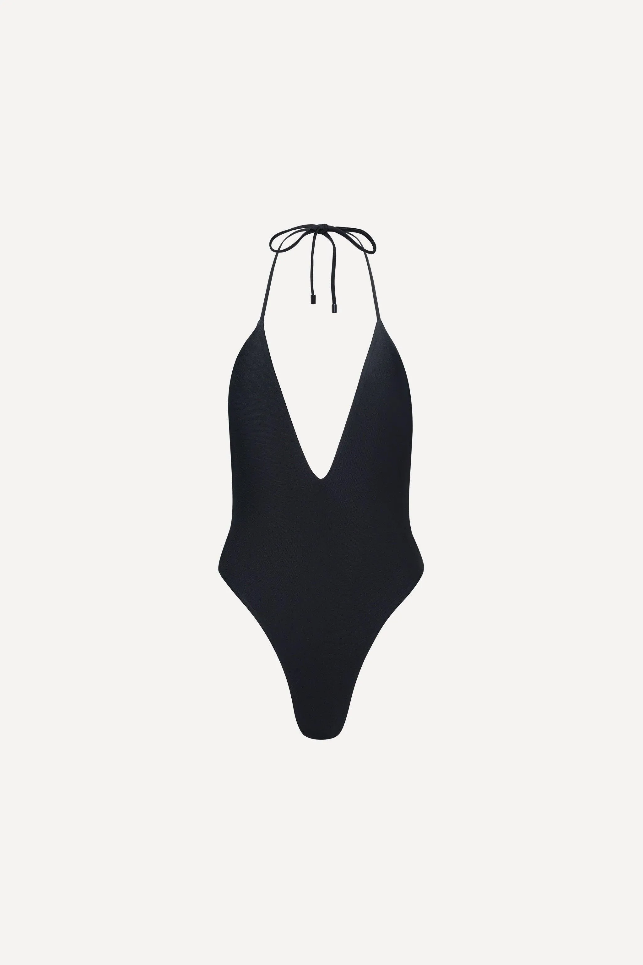 Los Cabos Deep V One Piece Black sold by Playaluxe