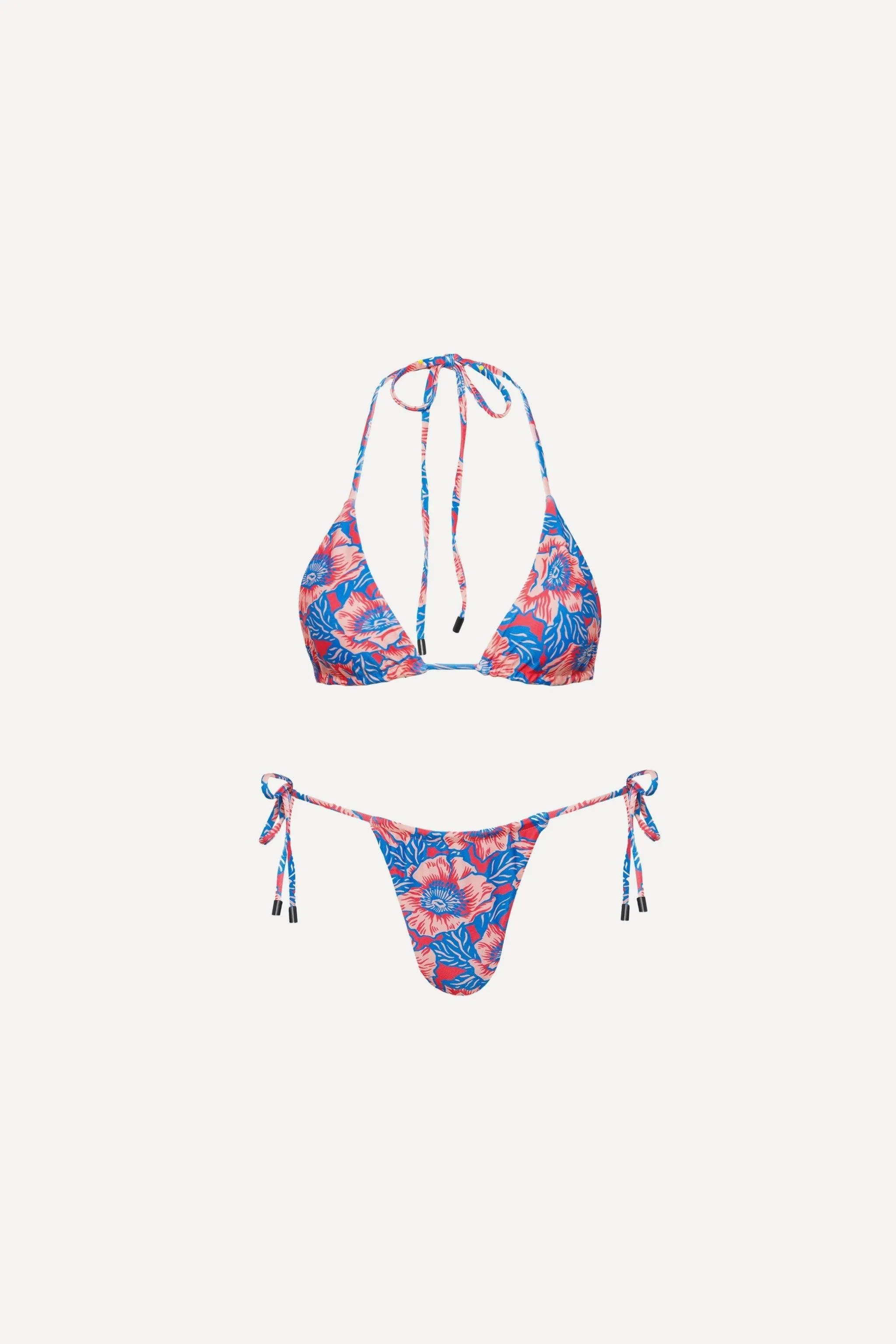 Waikiki Triangle String Bikini Set Hibiscus sold by Playaluxe