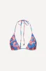 Waikiki Triangle String Bikini Top Hibiscus sold by Playaluxe