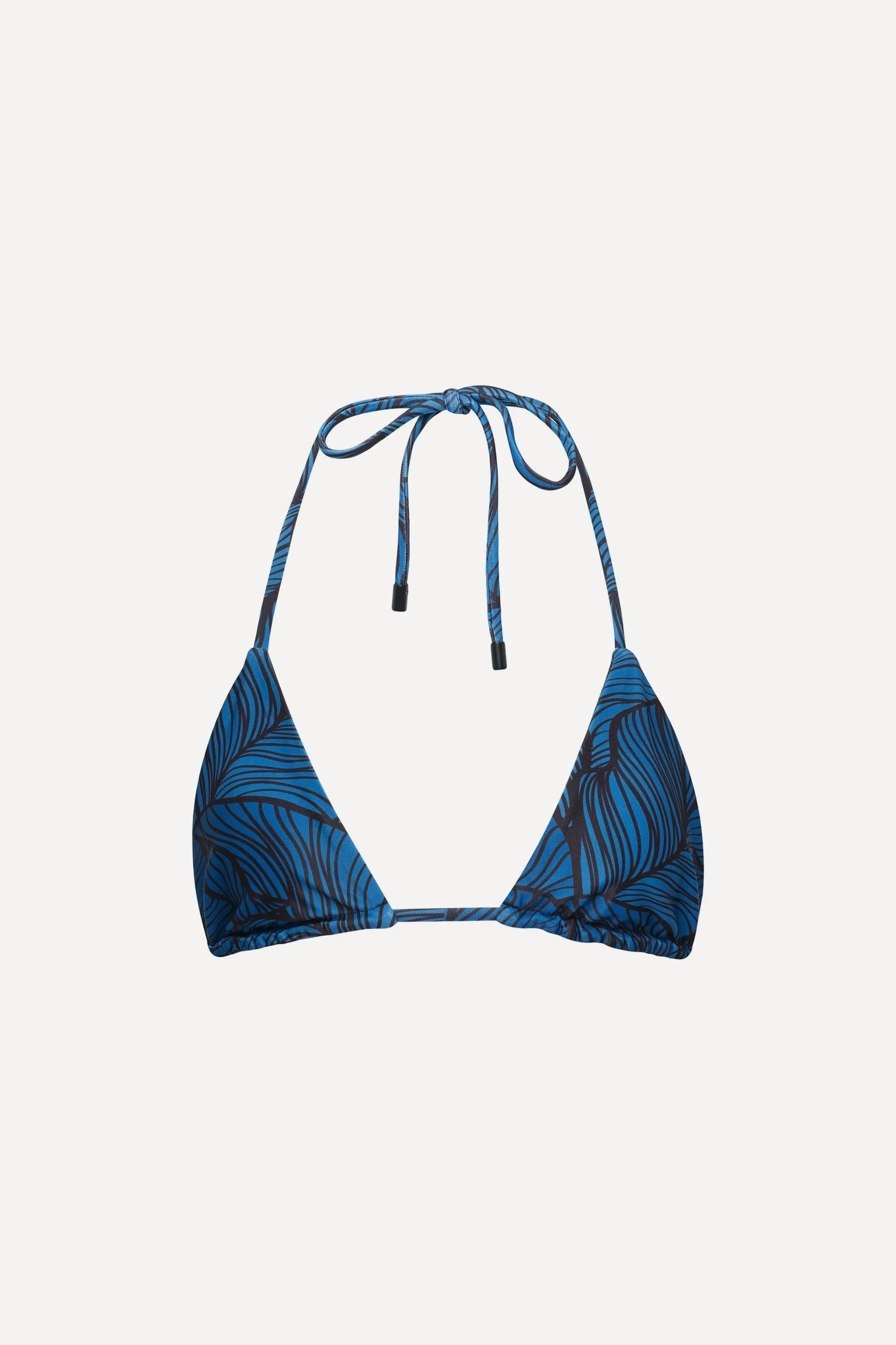 Waikiki Triangle String Bikini Top Blue Leaf sold by Playaluxe